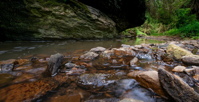 river with big stones close up