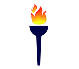 torch symbol illustration abstract design on White Background

