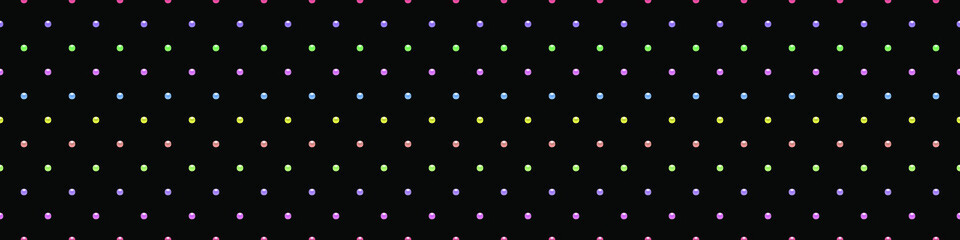 Black luxury background with colorful beads. Seamless vector illustration.