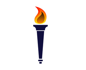 abstract torch icon Blue flame vector illustration design with Background White
