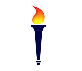 abstract torch icon Blue flame vector illustration design with Background White
