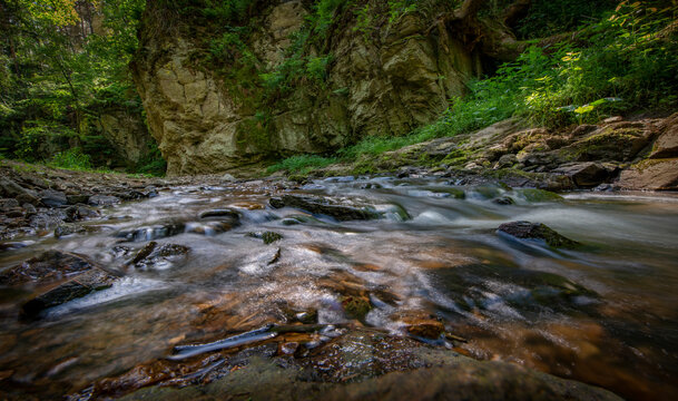 river with big stones close up
