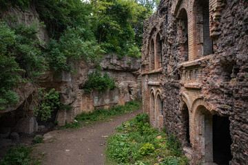 Fototapeta premium Abandoned Military Tarakaniv Fort (Dubno Fort, New Dubno Fortress) - a defensive structure of 19th century in Tarakaniv, Ukraine.