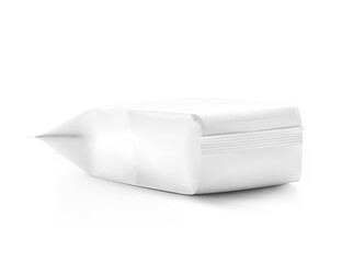 Quad seal bag with narrow top mockup. Perspective view. Vector illustration. Best solution for presentation your brand, design, promo and etc. EPS10.	