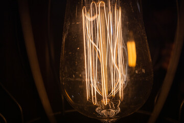 light lamp electricity hanging decorate home interior in christmas day.