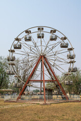 Amusement park Ferris wheel with space for text