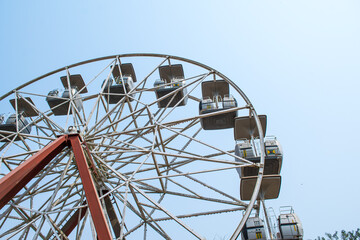Amusement park Ferris wheel with space for text