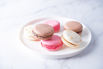 Chocolate, berry and caramel Macarons