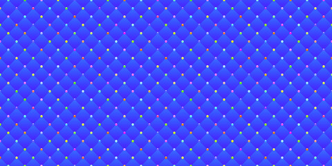 Blue luxury background with colorful beads. Seamless vector illustration. 
