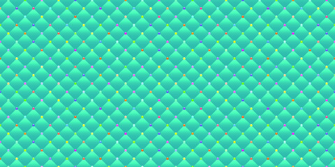 Fototapeta premium Blue luxury background with colorful beads. Seamless vector illustration. 