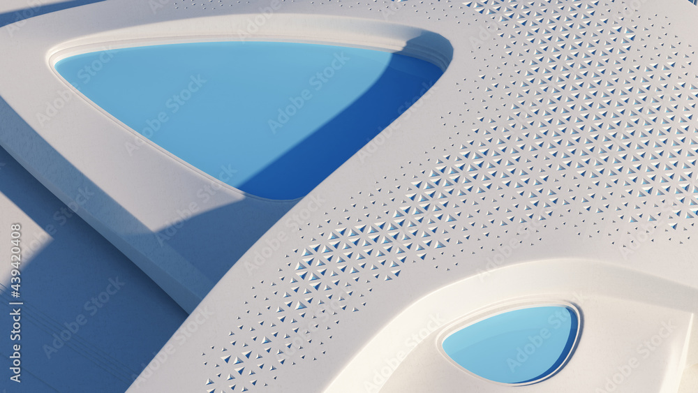 Poster architectural background with smooth lines close up