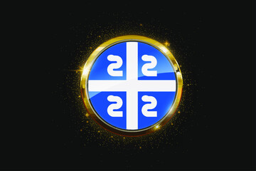Martinique flag inside a circular golden emblem