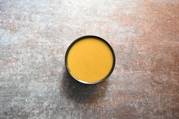 Fresh spicy green chilli sauce in bowl