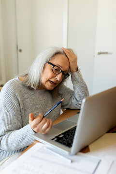 elderly woman making video call