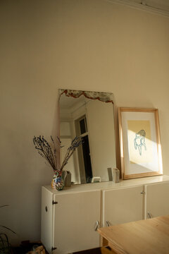 White interiors with vintage and second-hand finds