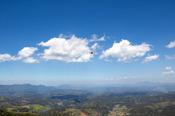 clouds over the mountains DJI Mavic drone in the sky