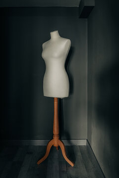 Mannequin in a dark fitting room