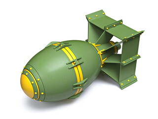 Yellow green cartoon aerial bomb 3D