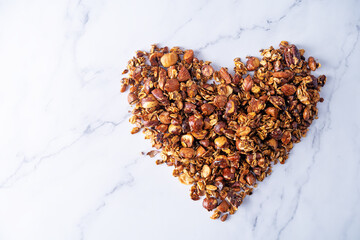 oatmeal nuts granola with berries