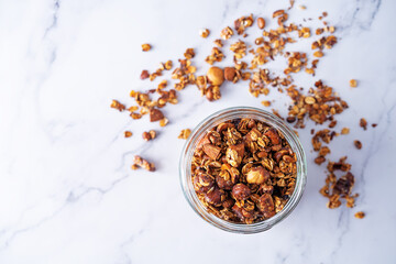 oatmeal nuts granola with berries