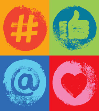 Four Stacked Social Media Symbols