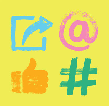 Four Social Media Symbols