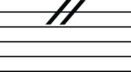 Black music symbol of Caesura on staff lines