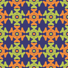 Seamless pattern with bright geometric ornament.