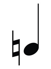 Black music symbol of Natural note