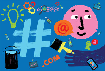 Social Media Graffiti Concept