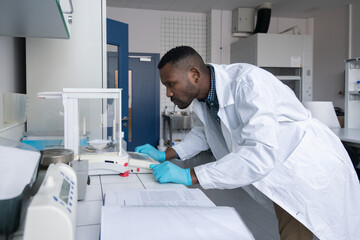 Researcher Working In Microbiology Lab