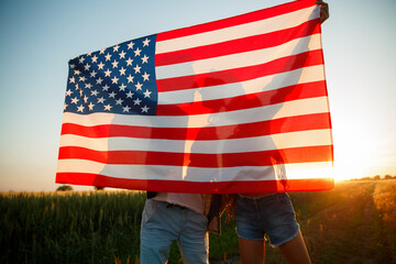 4th of July. USA independence day celebrating with national American flag