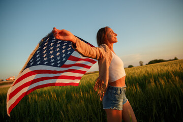 4th of July. USA independence day celebrating with national American flag