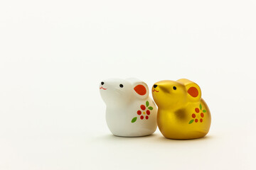 年賀素材、ネズミ