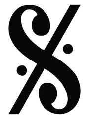 Black music symbol of  Segno