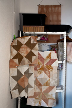 Close up on samples with triangular pattern