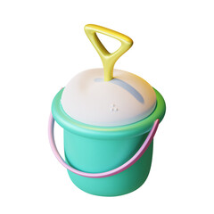 Summer Sand Bucket 3D Rendering Illustration