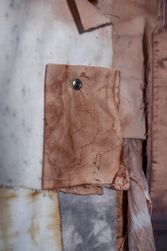 Close up on a small rusty pink sample