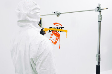 Street Artist Working In Studio On Typography And Graffiti Illustrations