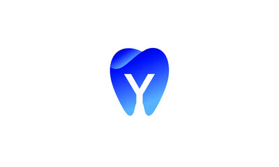 Letter Y Dental Blue Modern Unique Logo