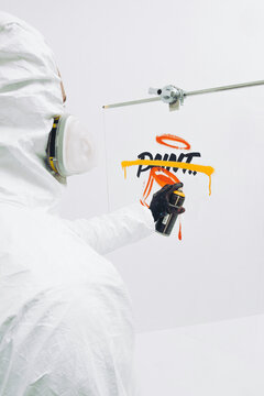 Street Artist Working In Studio On Typography And Graffiti Illustrations