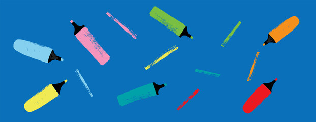 magic markers with color lines