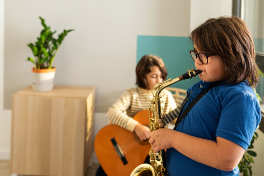 kids playing musical instruments