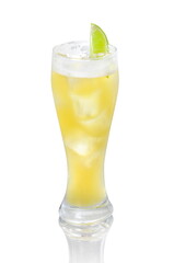 yellow cocktail isolated on white background