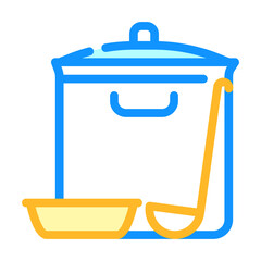 soup pan canteen kitchen utensil color icon vector. soup pan canteen kitchen utensil sign. isolated symbol illustration