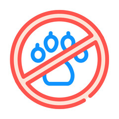 non animals in canteen mark color icon vector. non animals in canteen mark sign. isolated symbol illustration