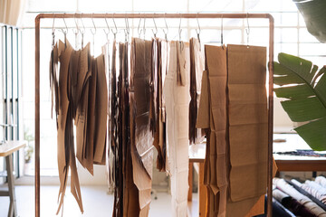 Sewing patterns for clothes in an atelier