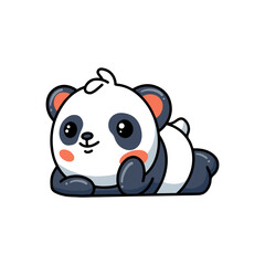 Cute panda lying down cartoon © frescostudio