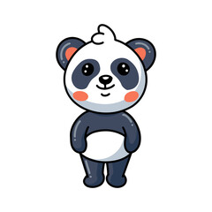 Obraz na płótnie Canvas Cute little panda cartoon standing