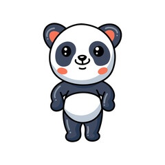 Cute little panda cartoon standing
